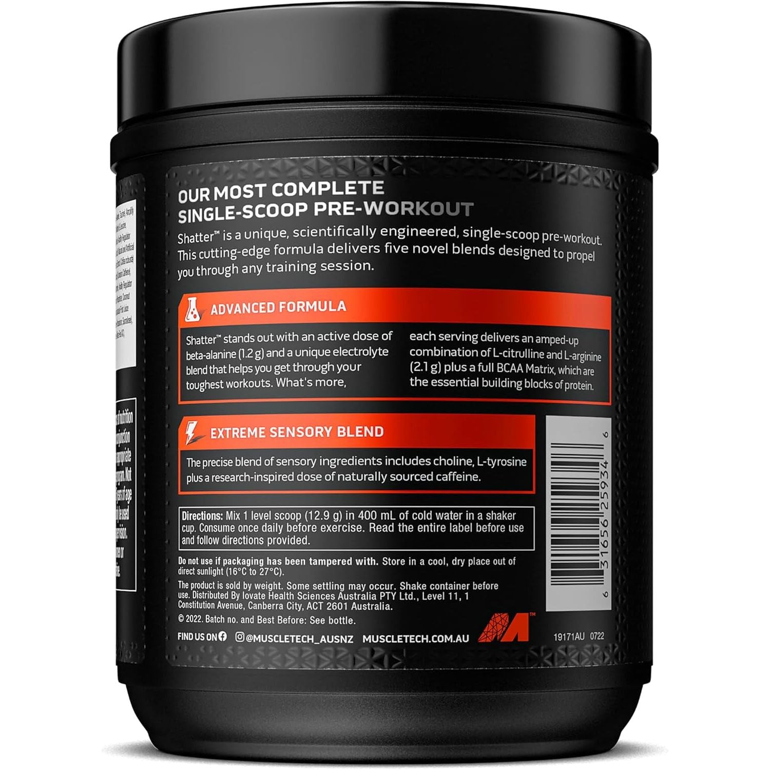 Shatter Pre-workout Tropical Paradise Flavour 387g