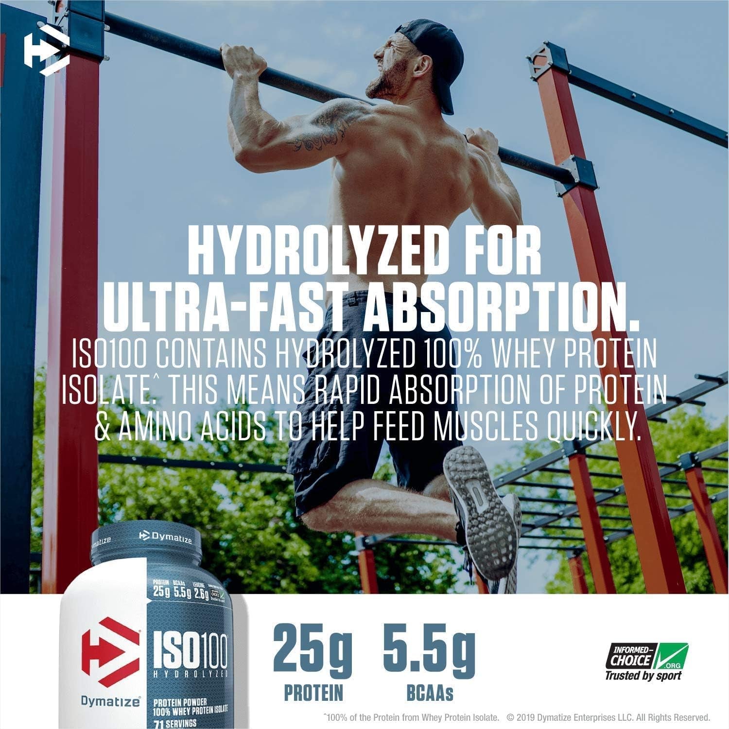 ISO100 - 100% Hydrolyzed Whey Protein Isolate - Chocolate Peanut Butter, 2.3Kg