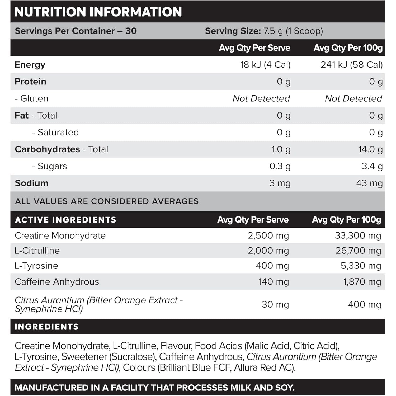 Pre-workout Grape Legacy Sport 225g (30 Serves)