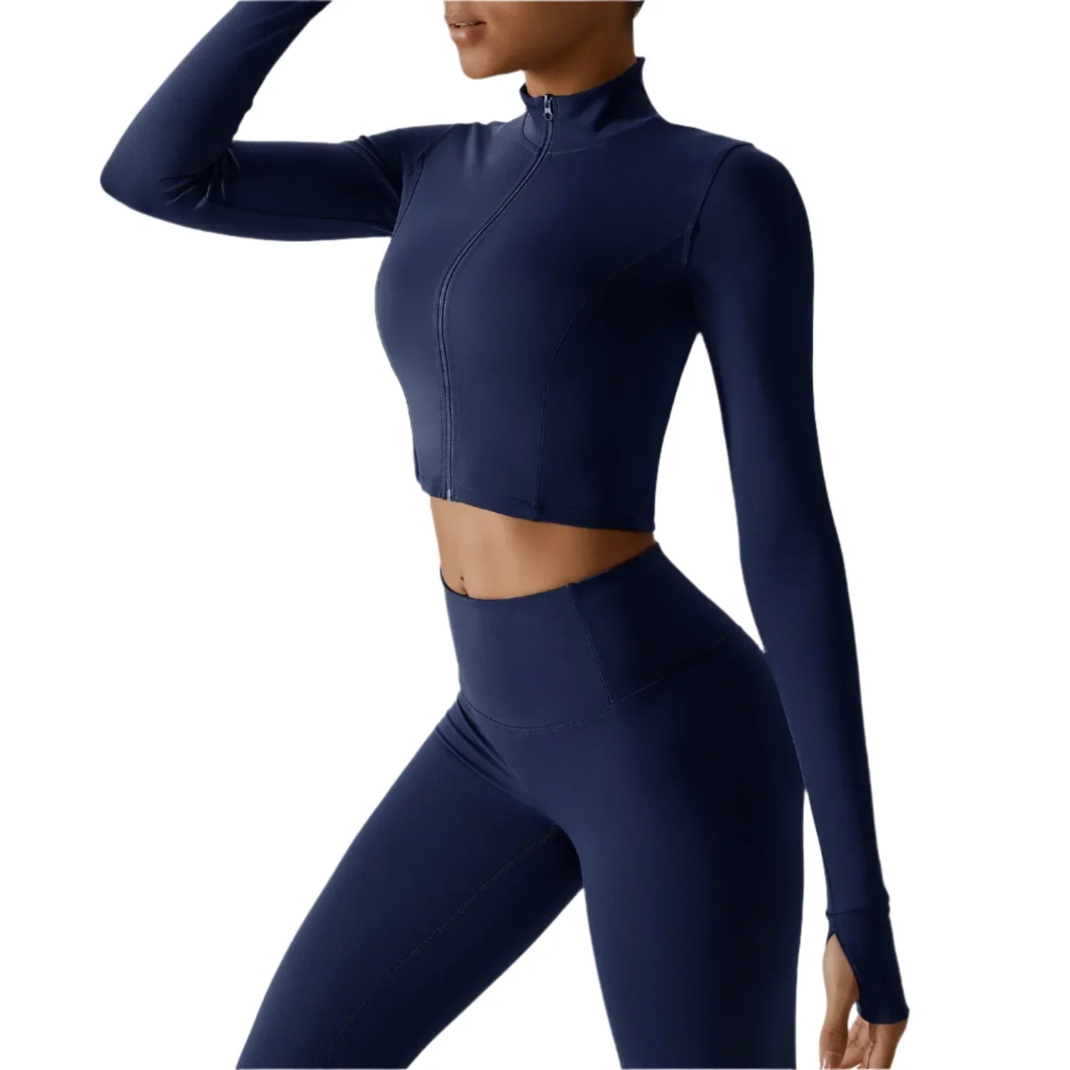 Activ Era Women's Luxe Long Sleeve Zipper Crop Top