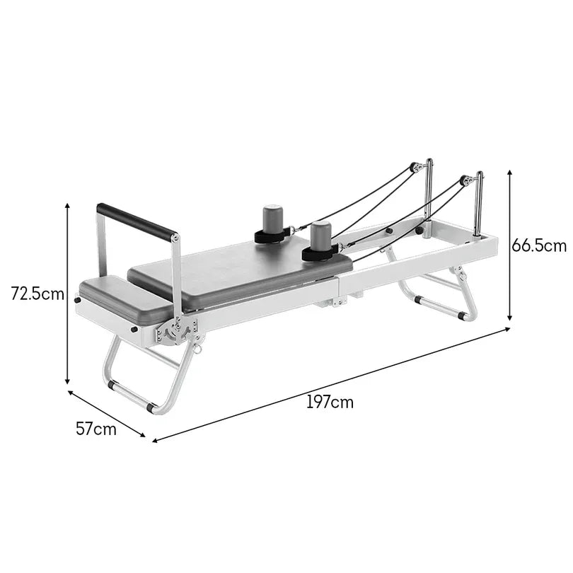 Eeeza Foldable Pilates Reformer Silent Resistance With Adjustable Steel Frame