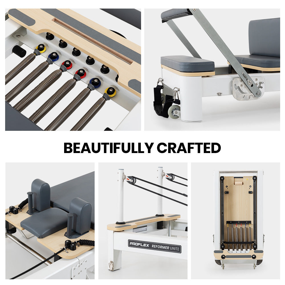Proflex Aluminium Pilates Reformer Machine Stretch Bed With Box And Jump Board Accessories