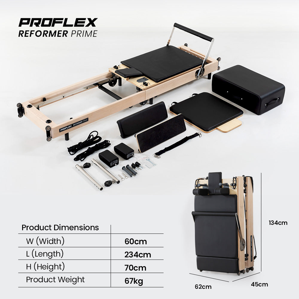 Proflex Wooden Pilates Reformer Machine Stretch Bed With Box And Jump Board Accessories