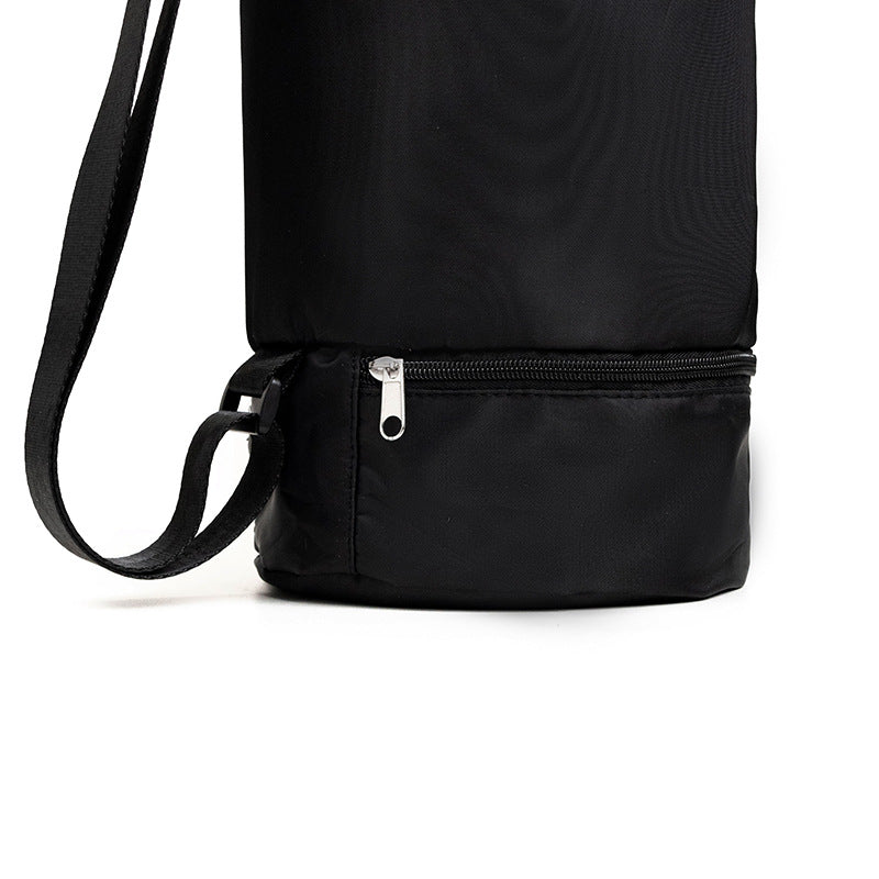 Black Durable Yoga Mat Carry Bag Multi-Functional Fitness Backpack with Wet Pocket
