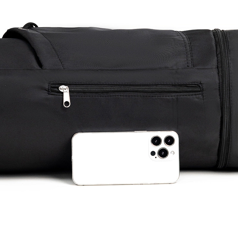 Black Durable Yoga Mat Carry Bag Multi-Functional Fitness Backpack with Wet Pocket