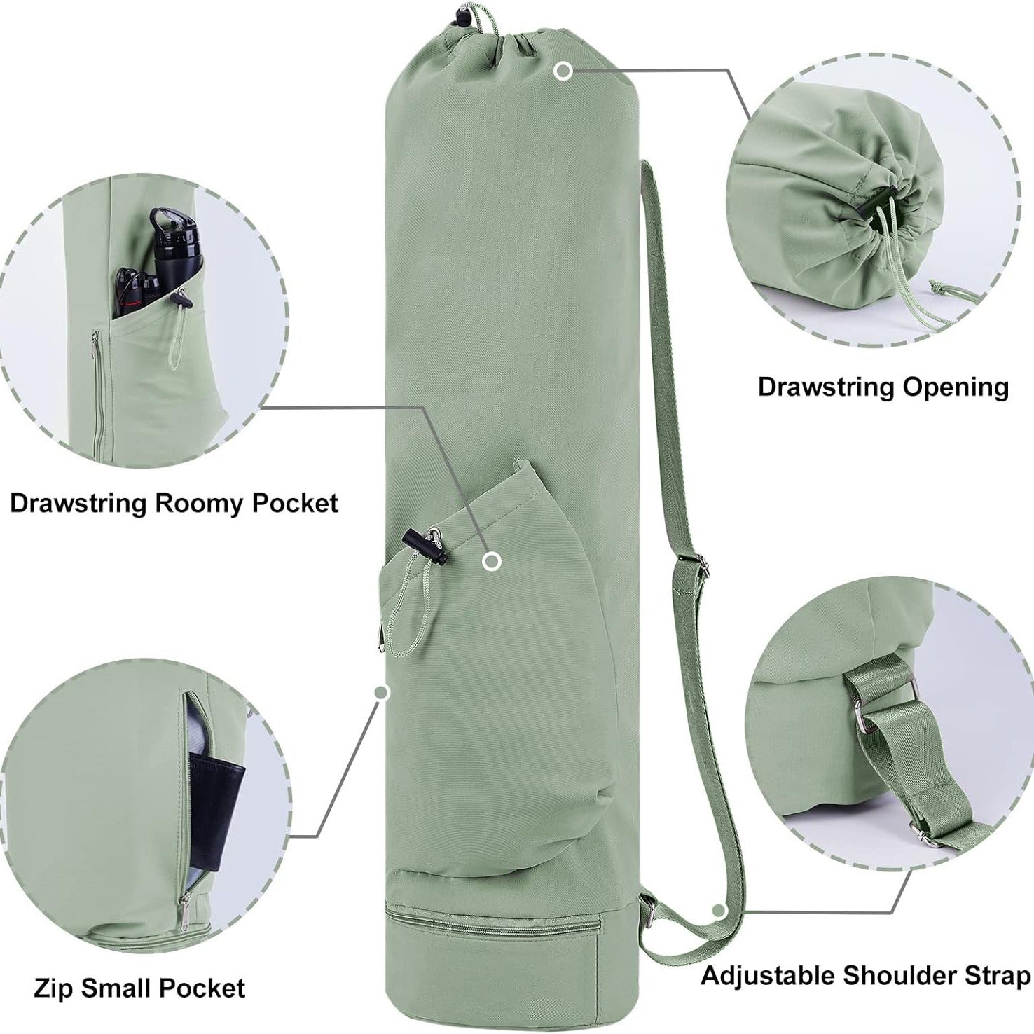 Green Durable Yoga Mat Carry Bag