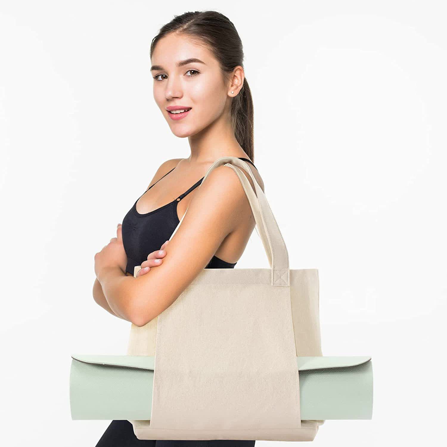 Khaki Yoga Mat Tote Bag