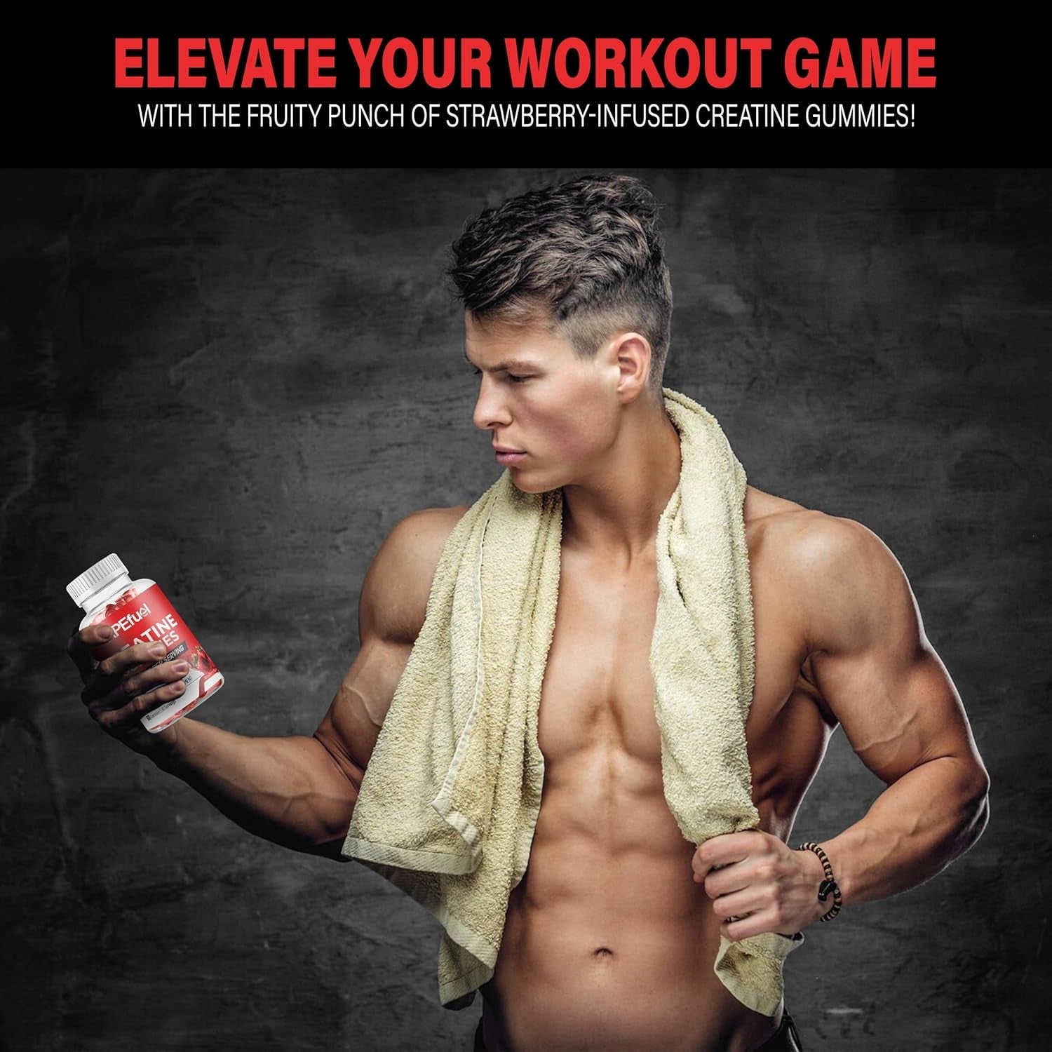 Creatine Gummies for Men And Women - Sugar-Free Strawberry Flavored - 3000Mg Creatine Dietary Supplement