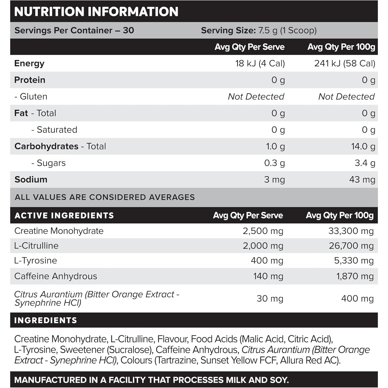 Pre-workout Mango Passionfruit Legacy Sport 225g (30 Serves)