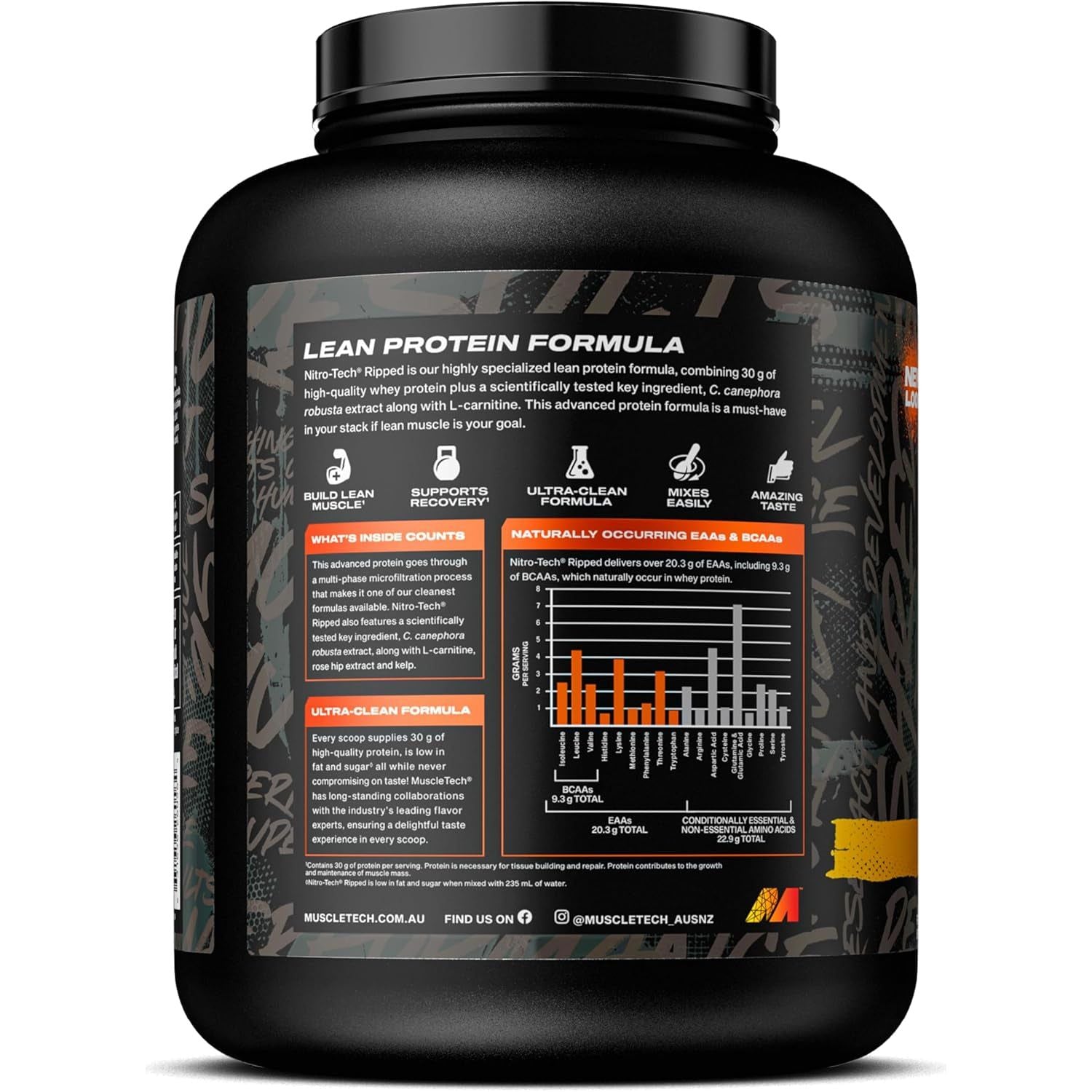 Nitro Tech Ripped Milk Chocolate Isolate and Peptide Protein Powder 1.81 Kg