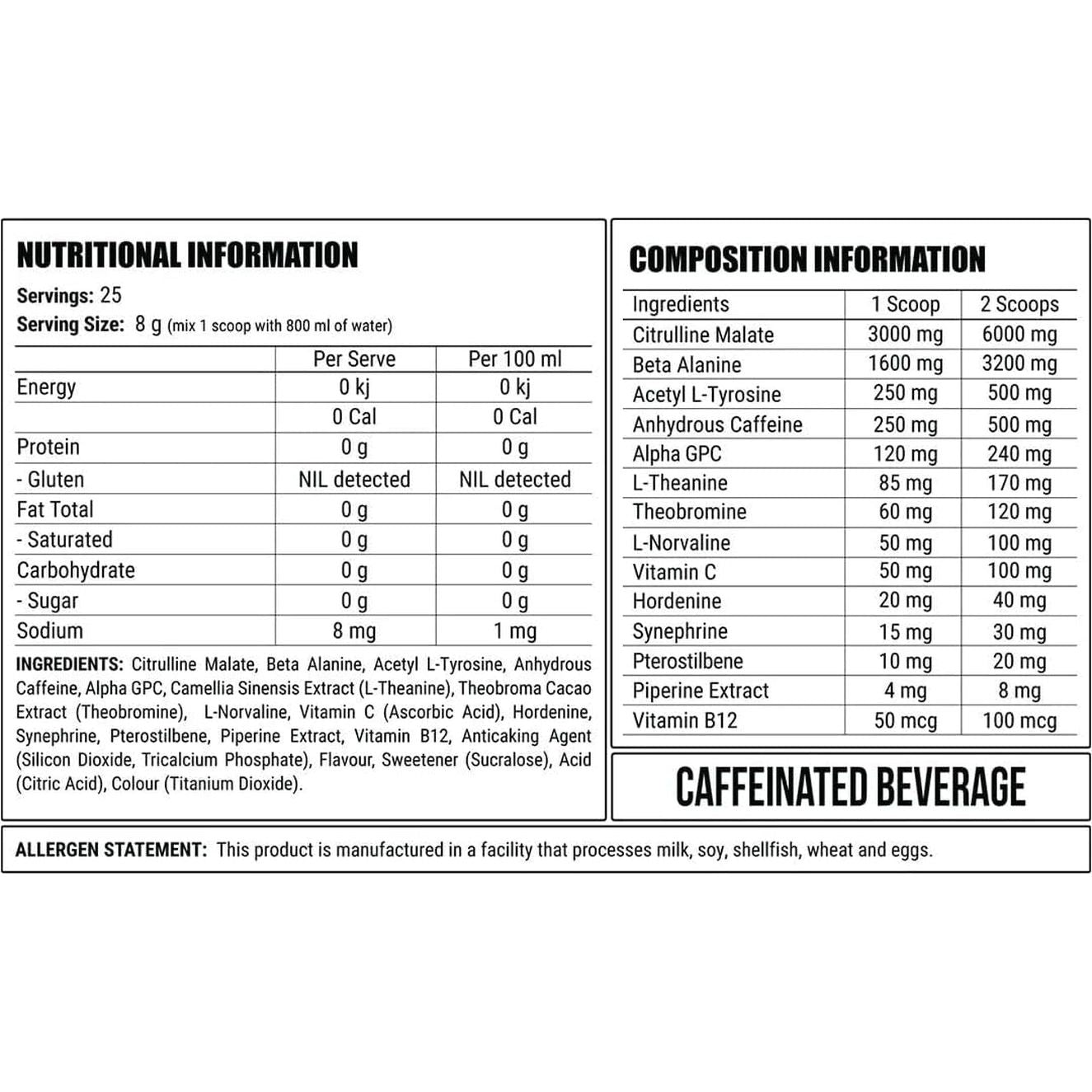 DISORDER Pre Workout Powder - Purple Reign Flavour, 450 Grams (50 Servings)