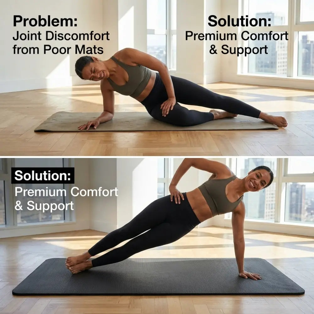 15mm Thick Yoga Mat Pad Nbr Nonslip Exercise Fitness Pilate Gym Durable